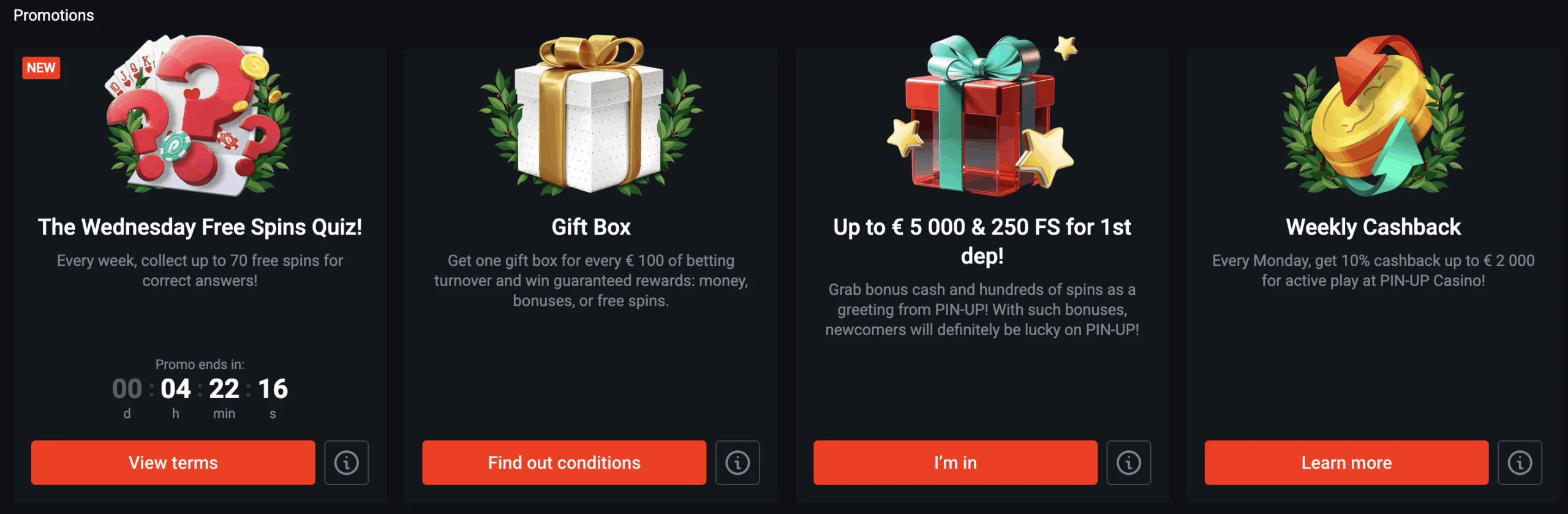 PinUp casino Nigeria Bonuses