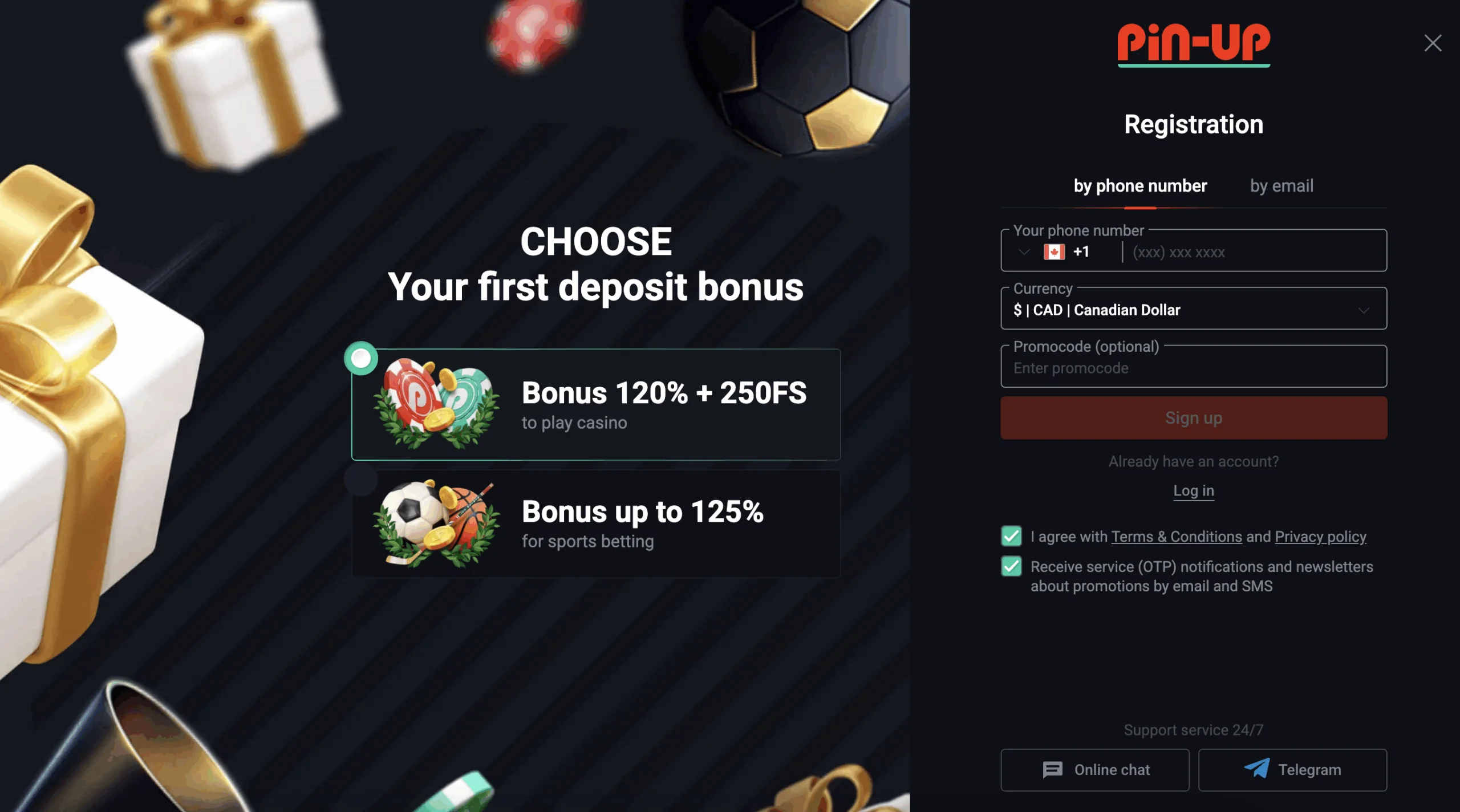 PinUp casino Nigeria Registration
